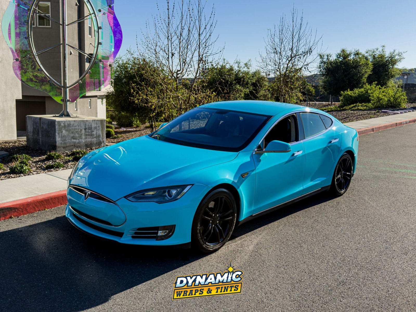 2013 Tesla Model S - KPMF Trident Blue - Car Wrap - Novato-1