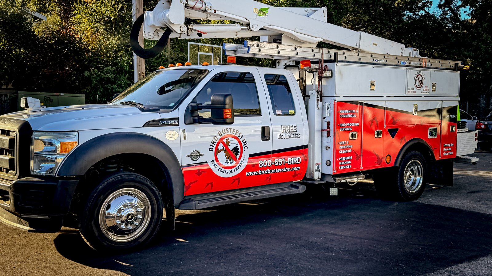 Bird busters red truck 1
